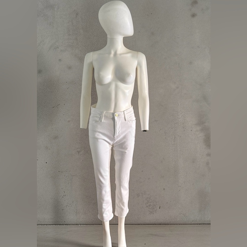 Frame Le high straight jeans -White